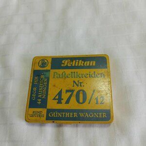 Vintage Pelikan pastel chalk No. 470/12 Günther Wagner in tin box